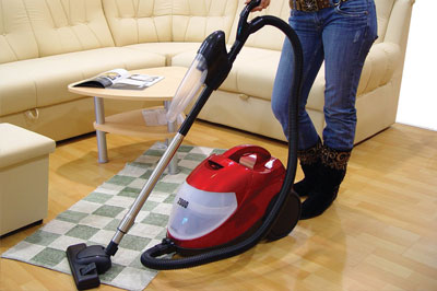 cleaning a wooden floor